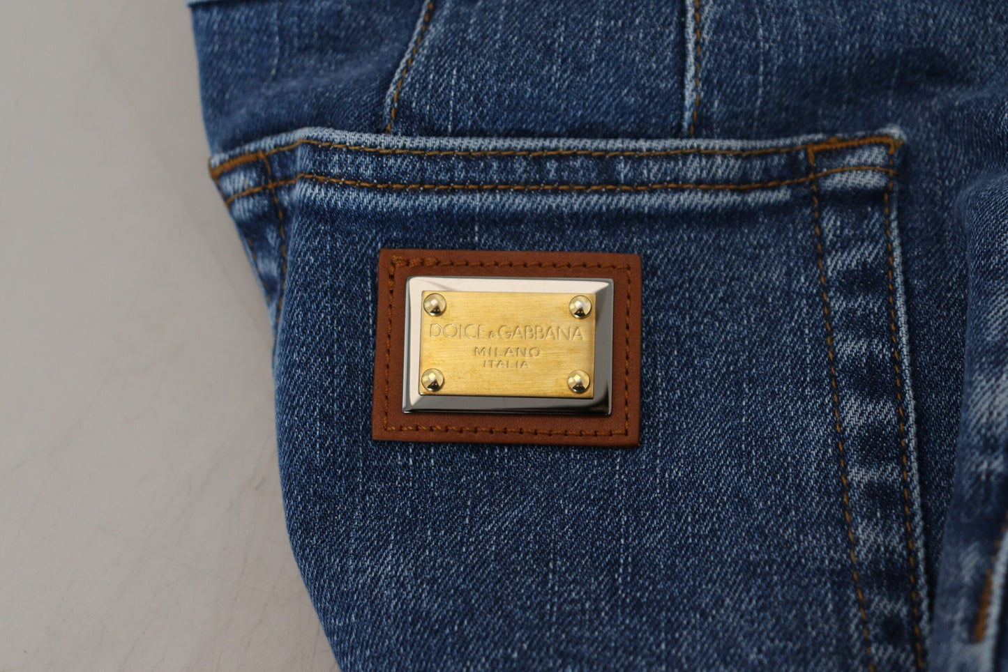 Dolce & Gabbana Blue High Waist Denim Cotton Stretch Women's Jeans