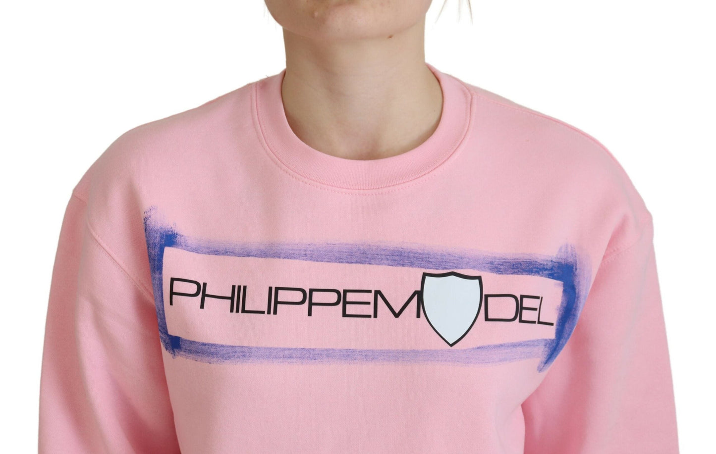 Philippe Model Pink Printed Long Sleeves Pullover Women's Sweater