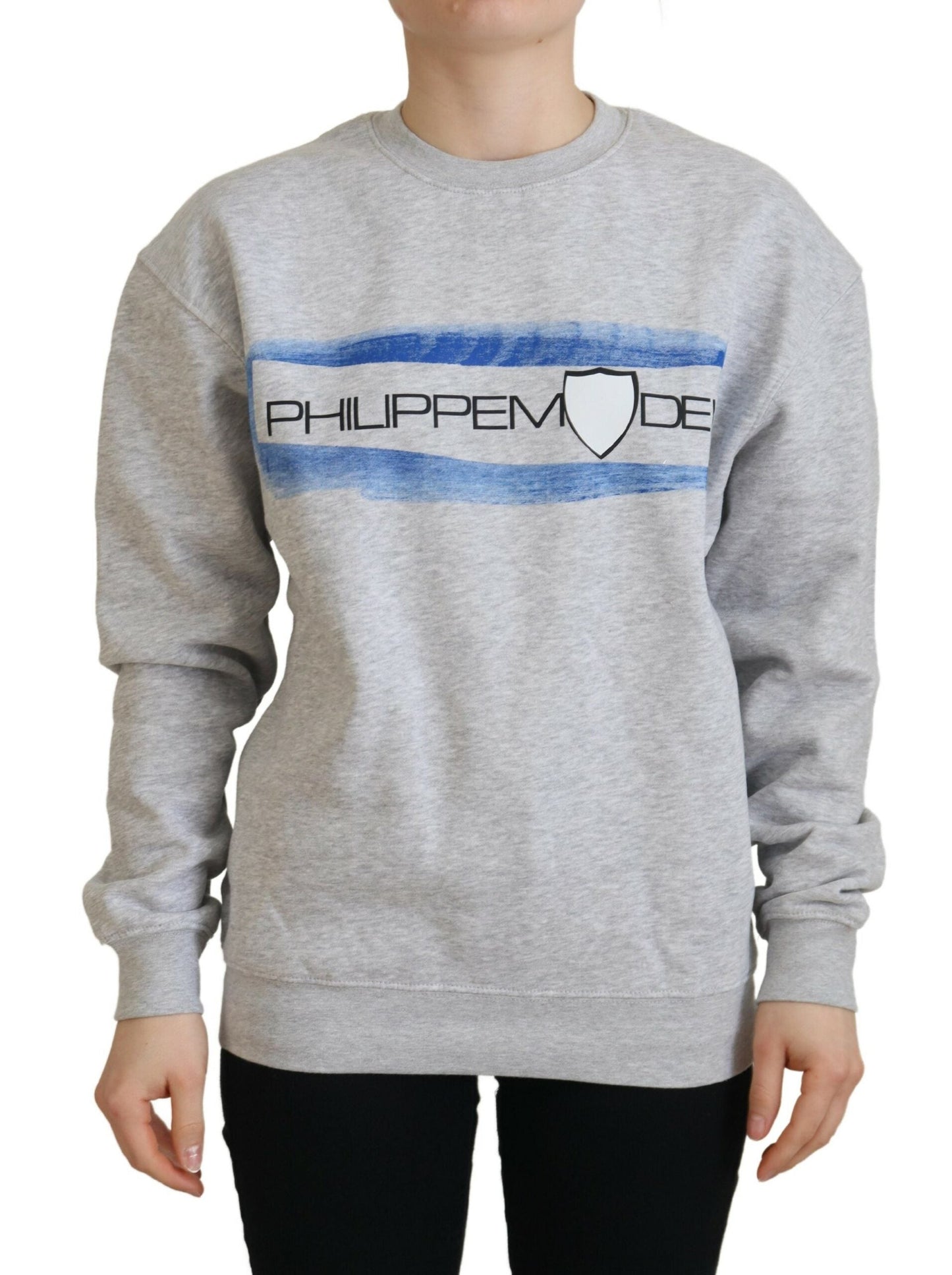 Philippe Model Gray Printed Long Sleeves Pullover Women's Sweater