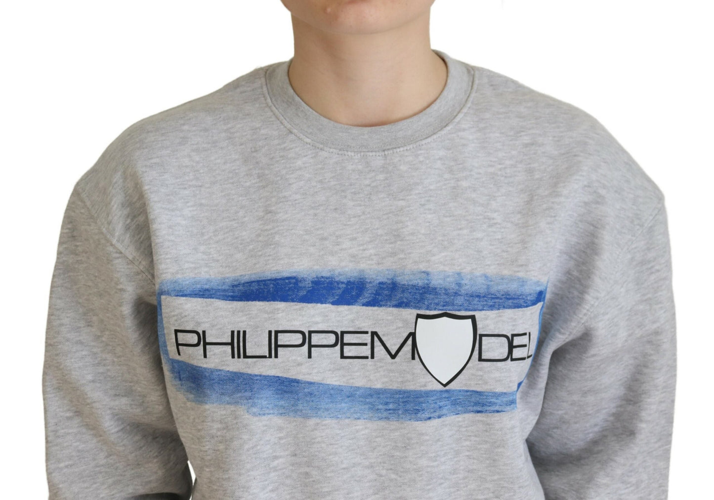 Philippe Model Gray Printed Long Sleeves Pullover Women's Sweater