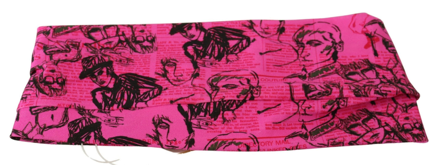 John Galliano Pink Newspaper Print Bra Cropped Women's Blouse