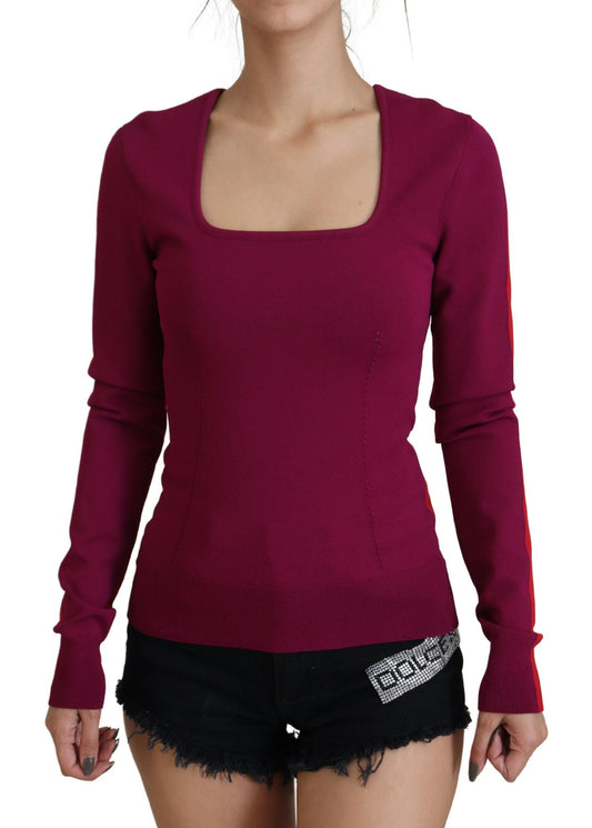 Dolce & Gabbana Multicolor Viscose Square Neck Pullover Women's Sweater