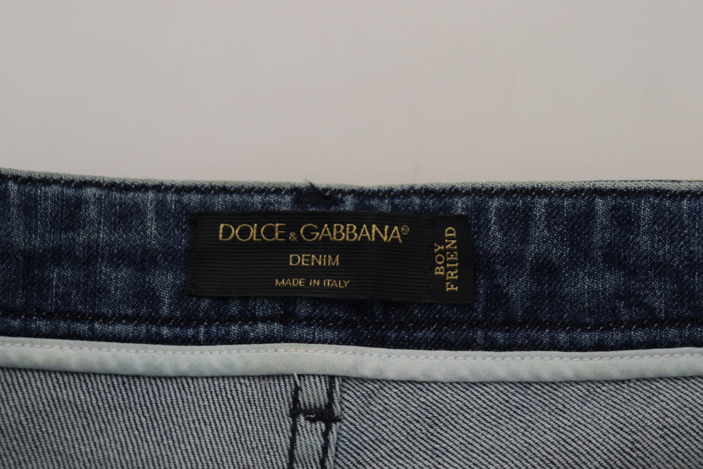 Dolce & Gabbana Yellow Leopard Cotton Straight Denim Women's Jeans