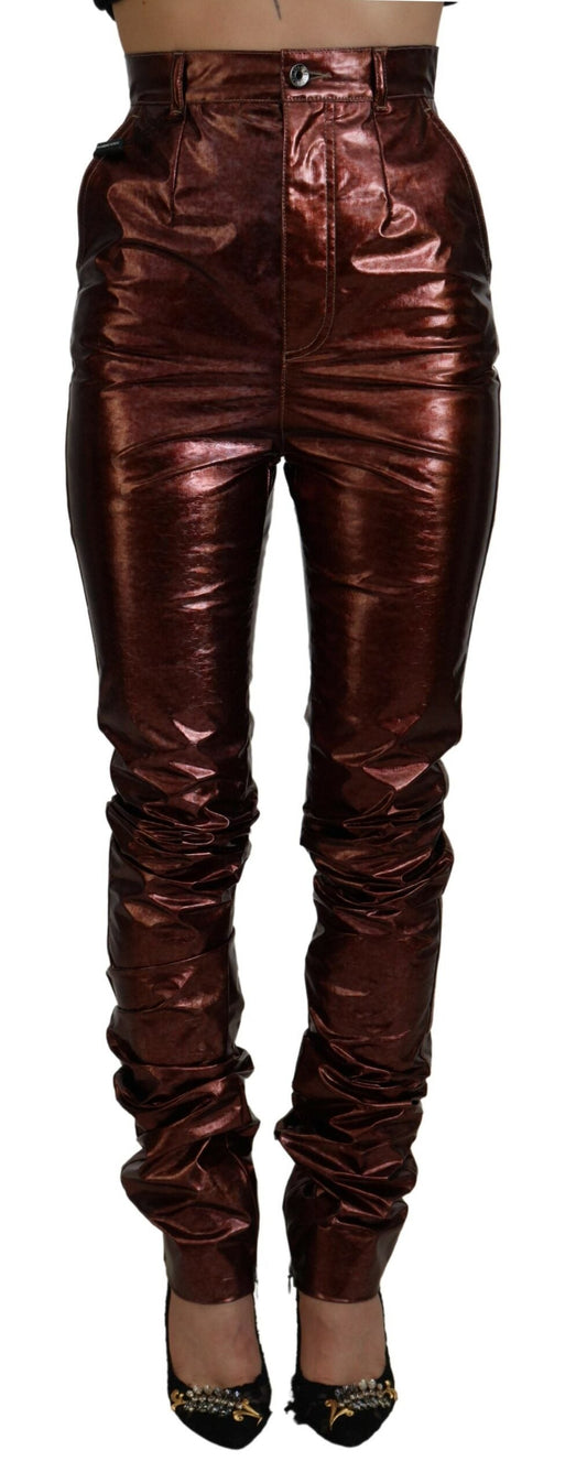 Dolce & Gabbana Metallic Bronze High Waist Skinny Women's Jeans