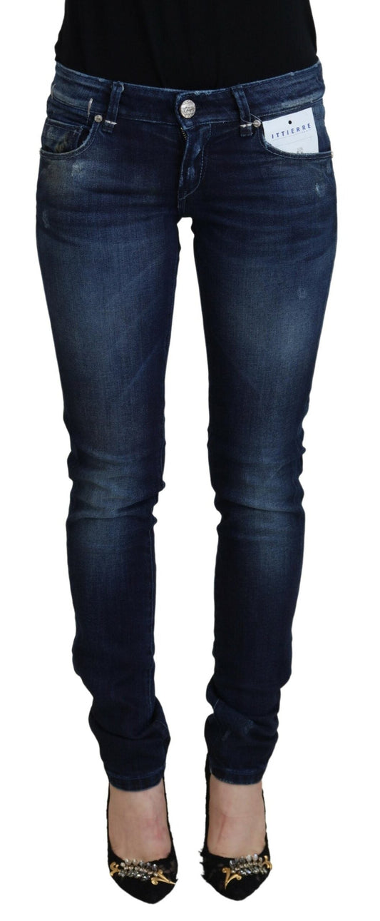 Acht Blue Cotton Low Waist Slim Fit Women Casual Denim Women's Jeans