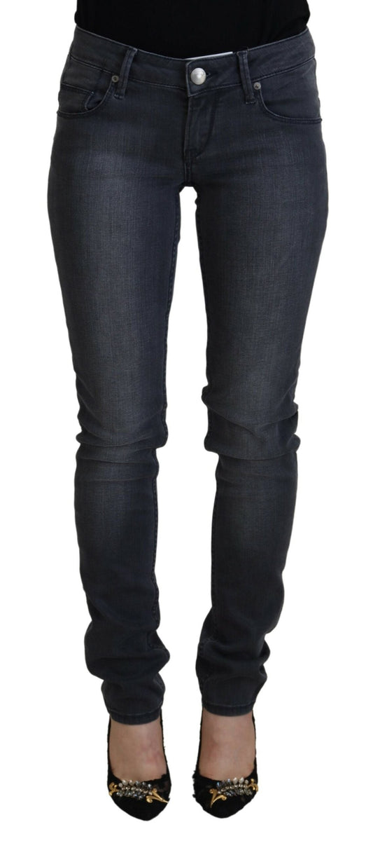 Acht Gray Cotton Skinny Low Waist Women Casual Denim Women's Jeans