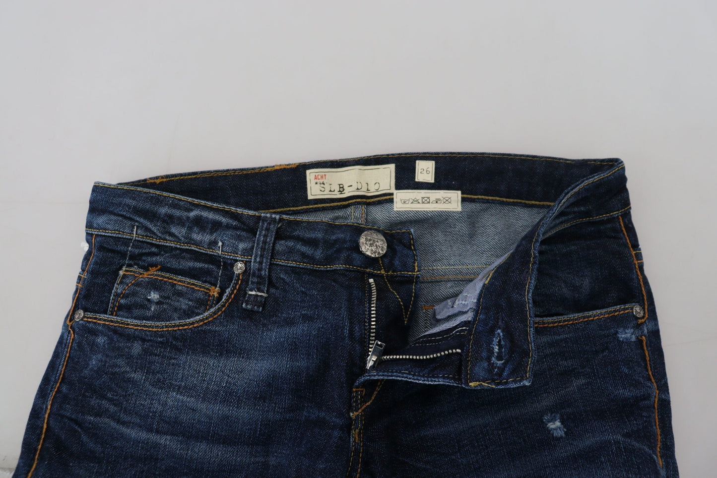 Acht Blue Washed Cotton Low Waist Women Casual  Women's Jeans