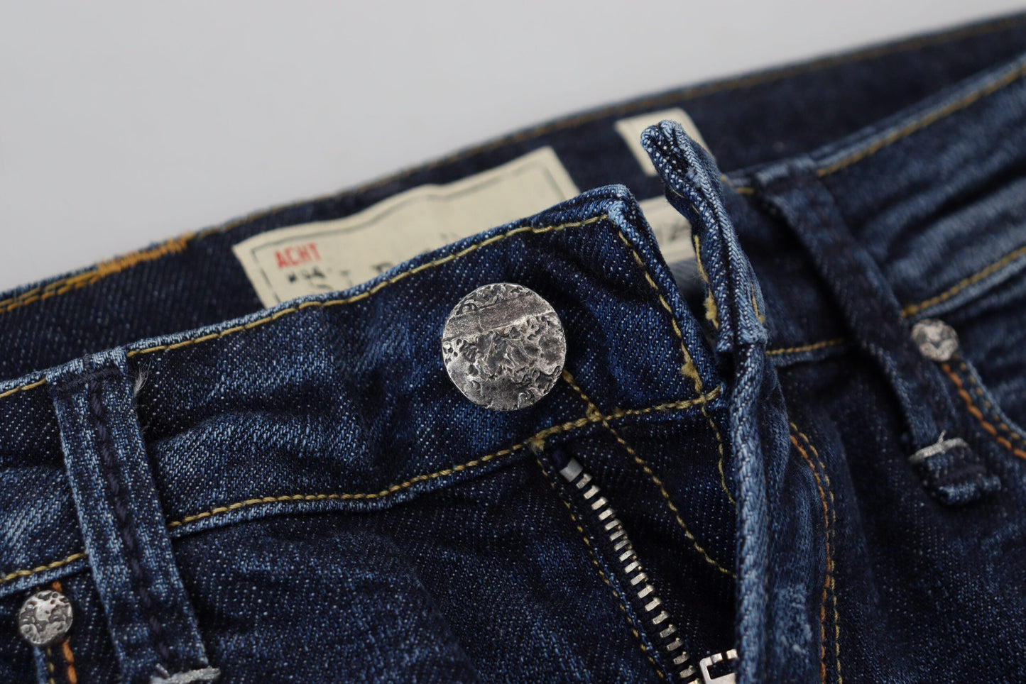 Acht Blue Washed Cotton Low Waist Women Casual  Women's Jeans