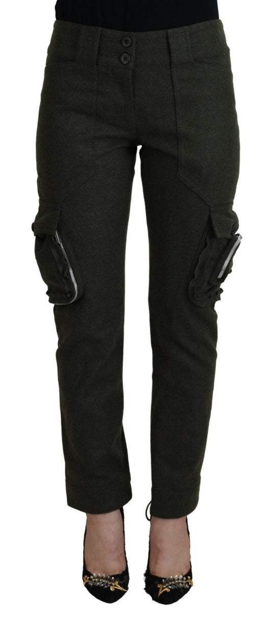 Ermanno Scervino Green Lace Up Leg Women Tapered Women's Pants