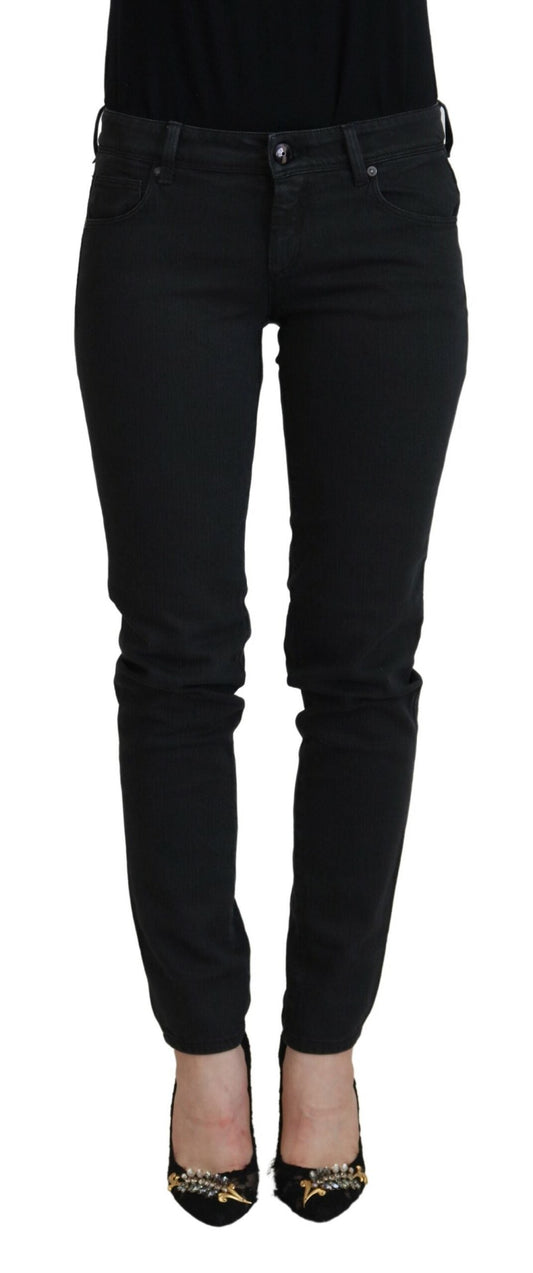 Ermanno Scervino Black Cotton Slim Fit Women Denim Women's Jeans