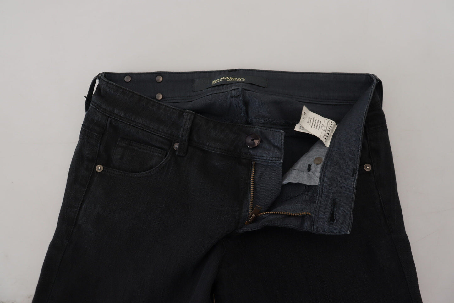 Ermanno Scervino Black Cotton Slim Fit Women Denim Women's Jeans