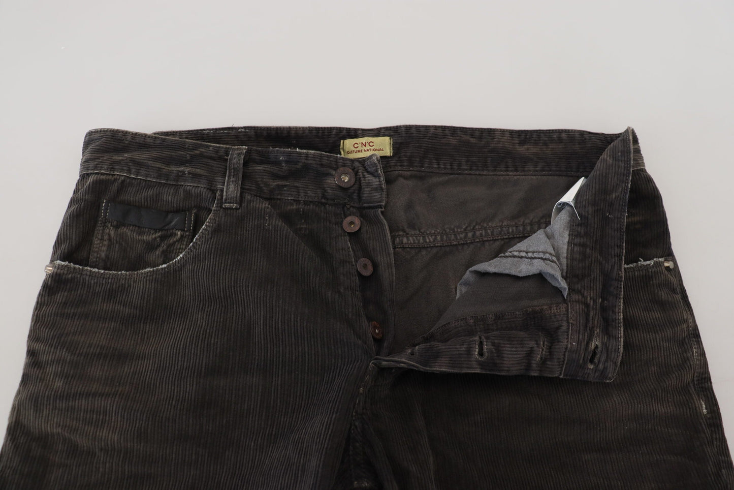 Costume National Gray Cotton Corduroy Men Casual Men's Jeans