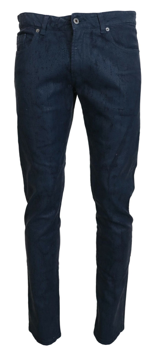 Exte Blue Cotton Tapered Slim Fit Men Casual Denim Men's Jeans