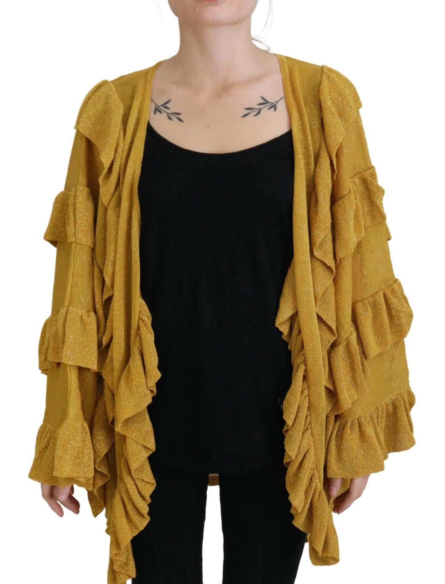 Aniye By Gold Long Sleeves Ruffled Women Cardigan Women's Sweater