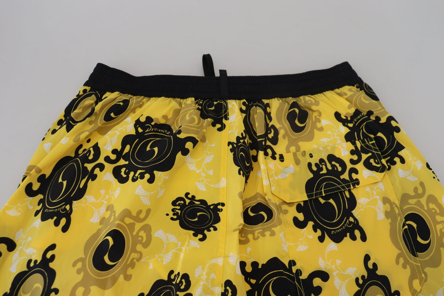 Dsquared�� Yellow Black Printed Nylon Beachwear Shorts Men's Swimwear
