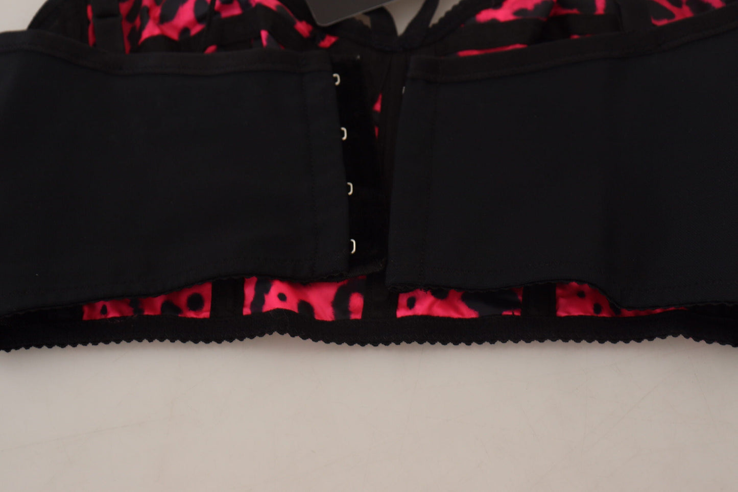 Dolce & Gabbana Pink Leopard Print Cropped Bustier Corset Women's Top