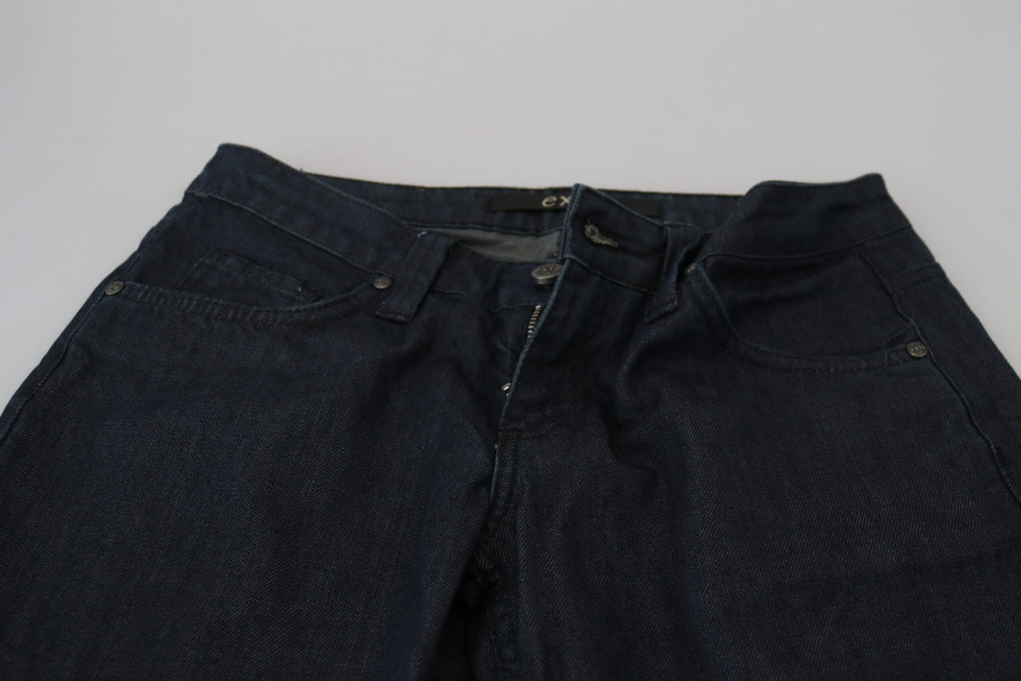 Exte Dark Blue Low Waist Straight Fit Women Denim Women's Jeans