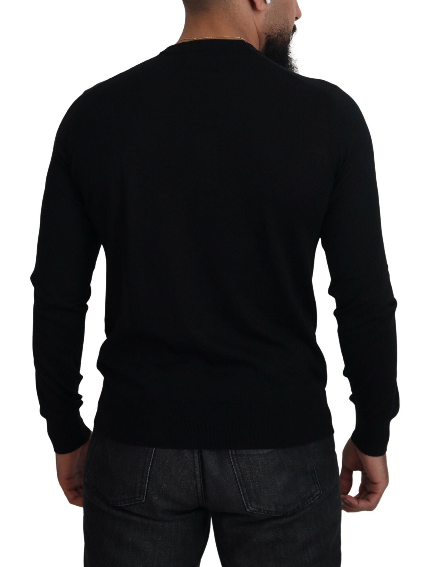 Dolce & Gabbana Black Cashmere Button Down Cardigan Men's Sweater