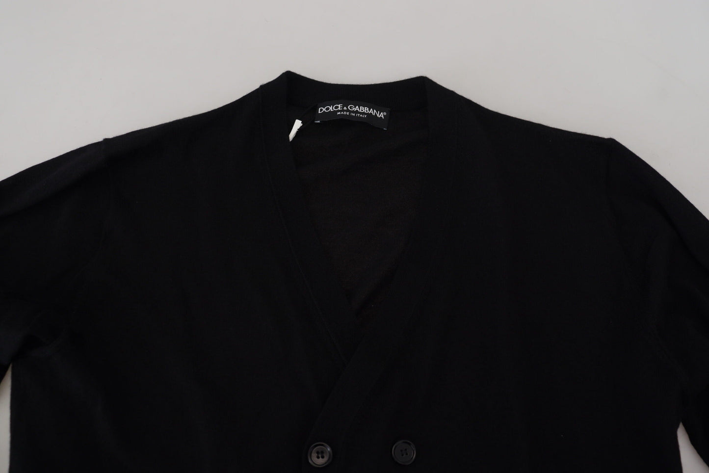 Dolce & Gabbana Black Cashmere Button Down Cardigan Men's Sweater