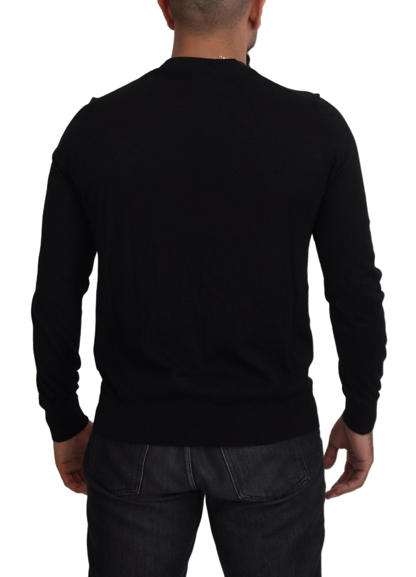 Dolce & Gabbana Black Cashmere Button Down Cardigan Men's Sweater