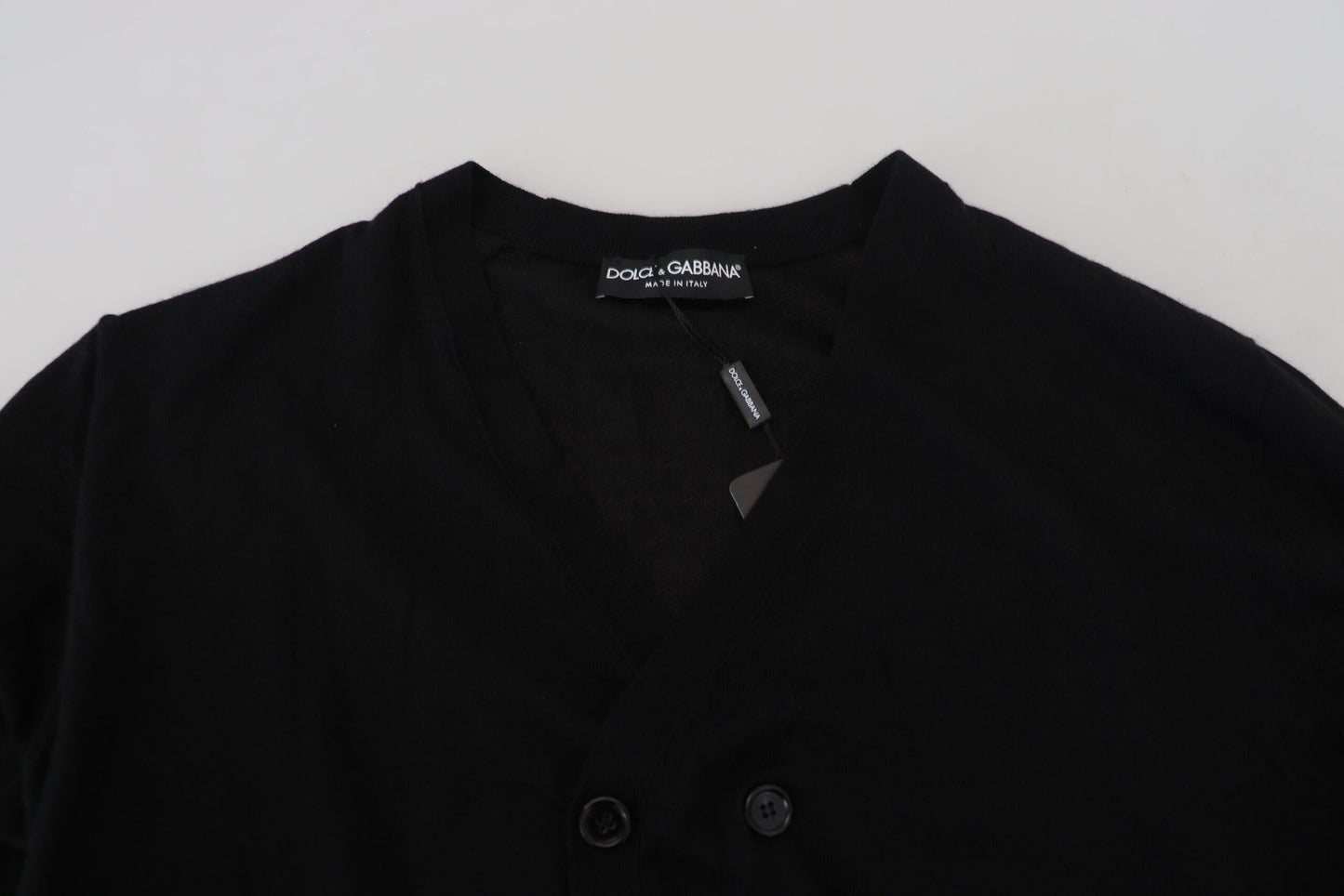 Dolce & Gabbana Black Cashmere Button Down Cardigan Men's Sweater