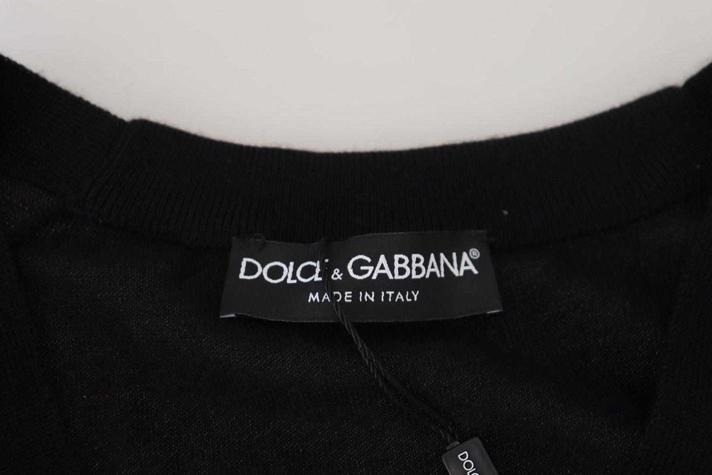 Dolce & Gabbana Black Cashmere Button Down Cardigan Men's Sweater