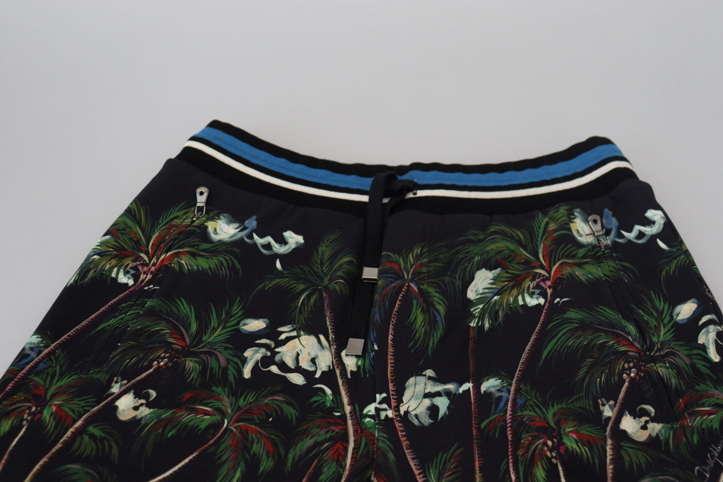 Dolce & Gabbana Black Cotton Volcano Print Casual Men's Shorts