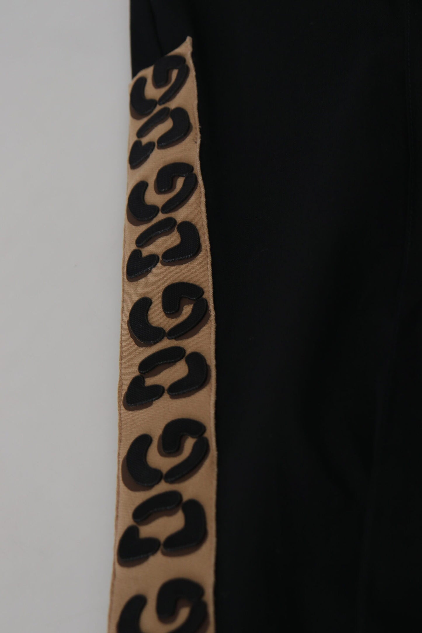 Dolce & Gabbana Black Cotton Elastic Waist DG Logo Cropped Men's Pants