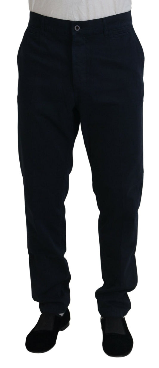 Dolce & Gabbana Blue Cotton Dress Formal Men Men's Pants