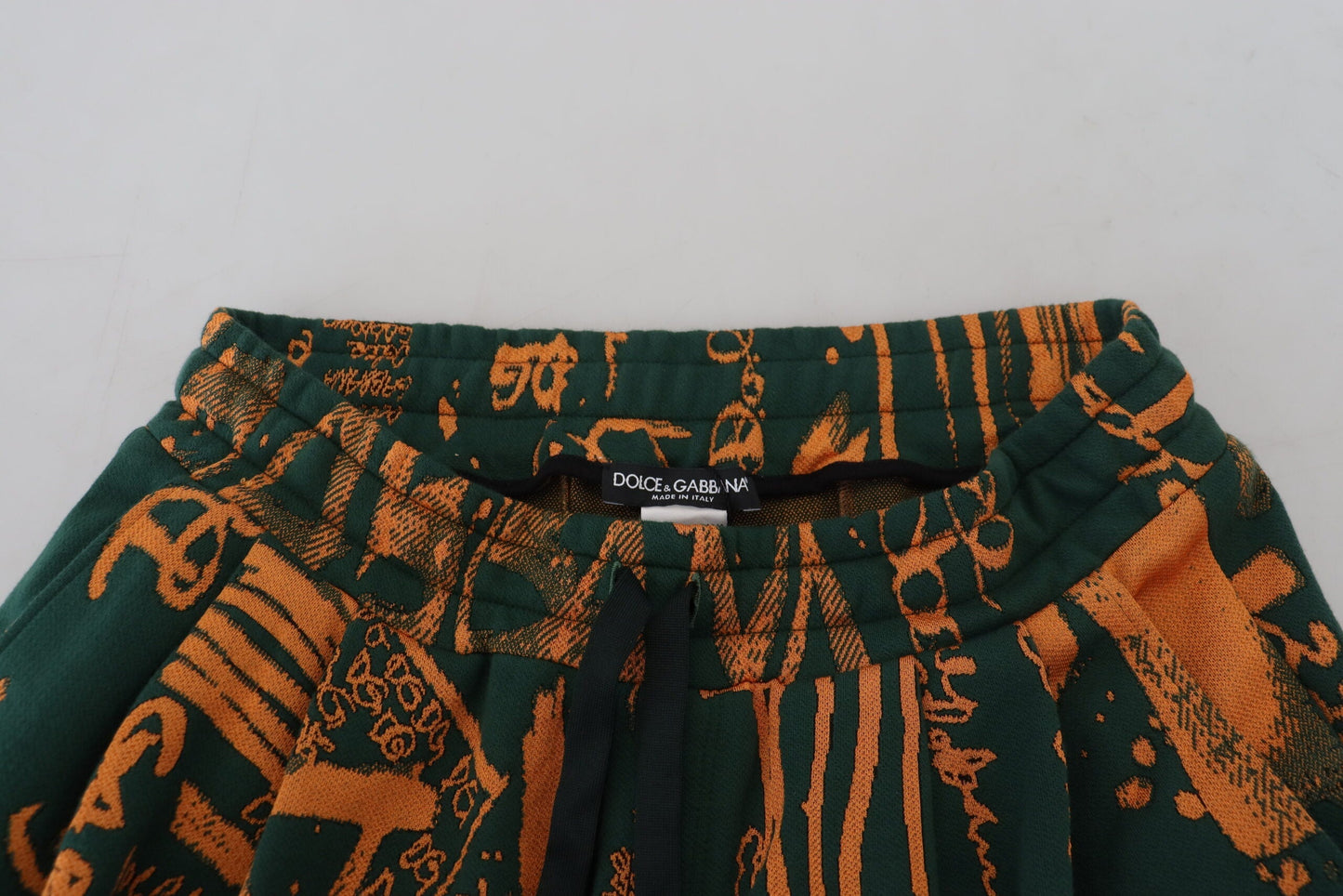 Dolce & Gabbana Multicolor Logo Print Silk Cargo Jogger Men's Pants