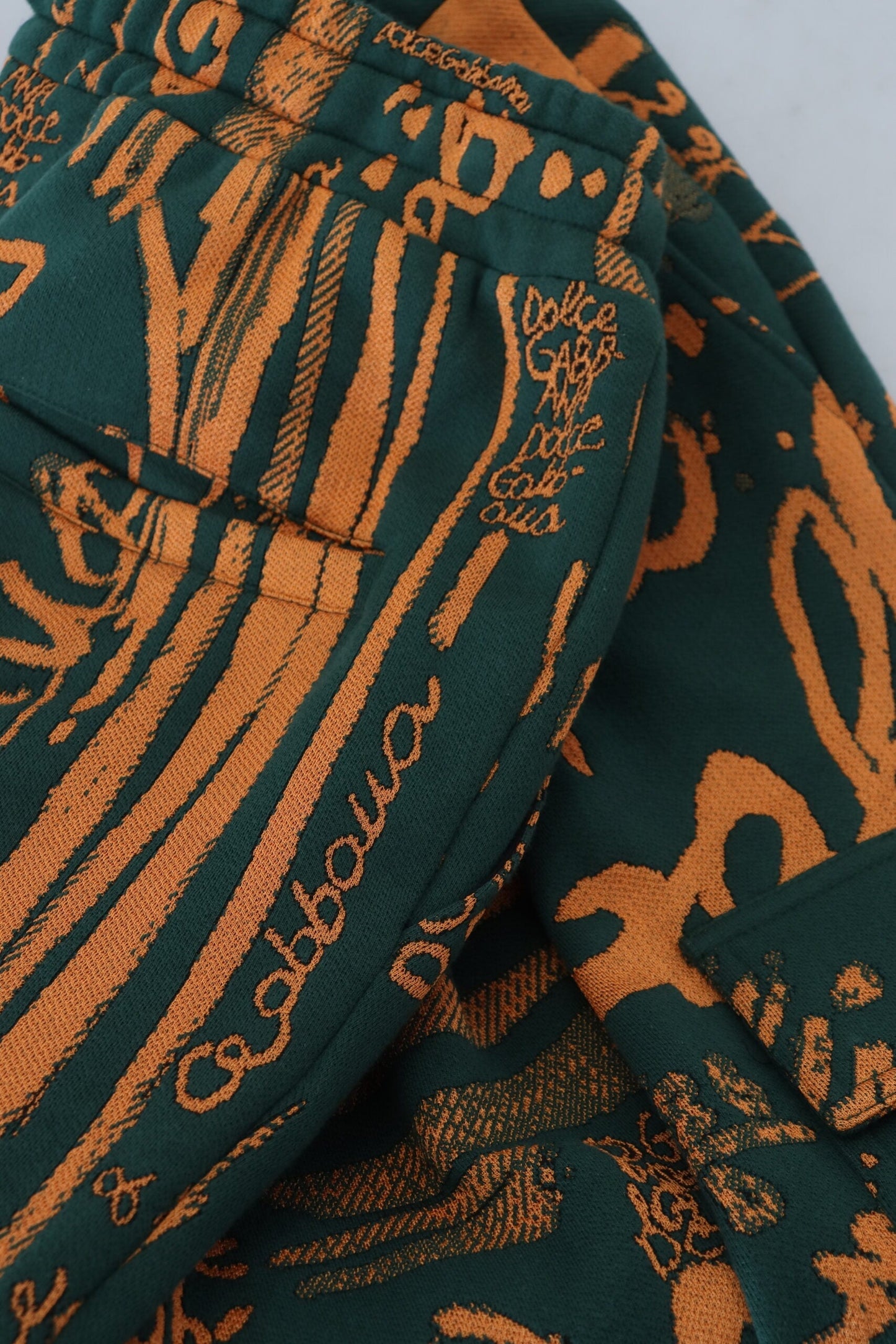 Dolce & Gabbana Multicolor Logo Print Silk Cargo Jogger Men's Pants