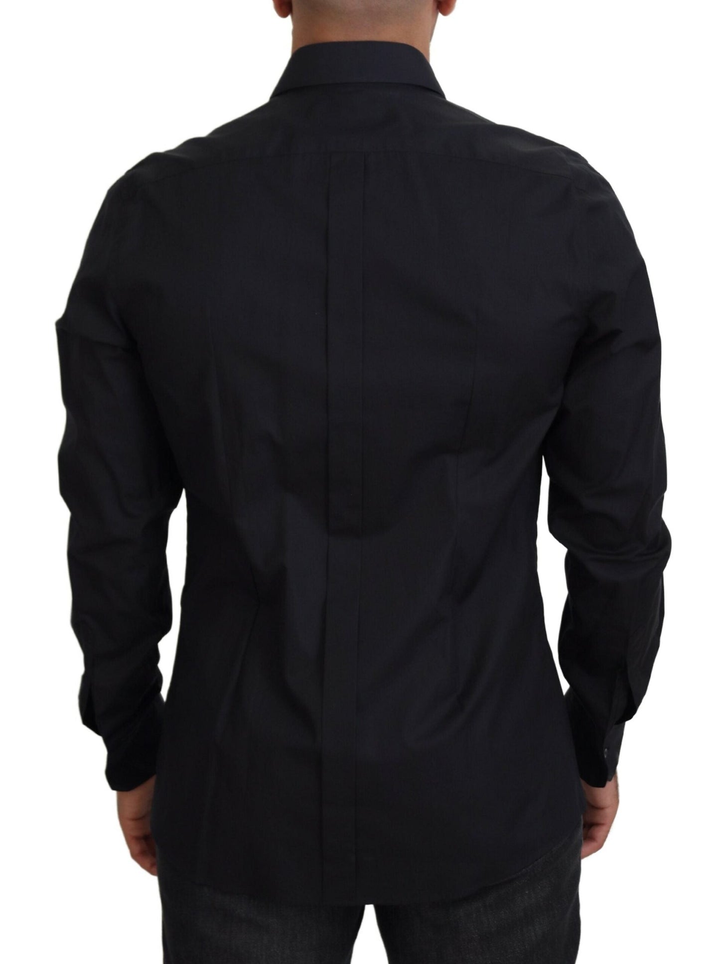 Dolce & Gabbana Black Roses Slim Fit Cotton Men's Shirt