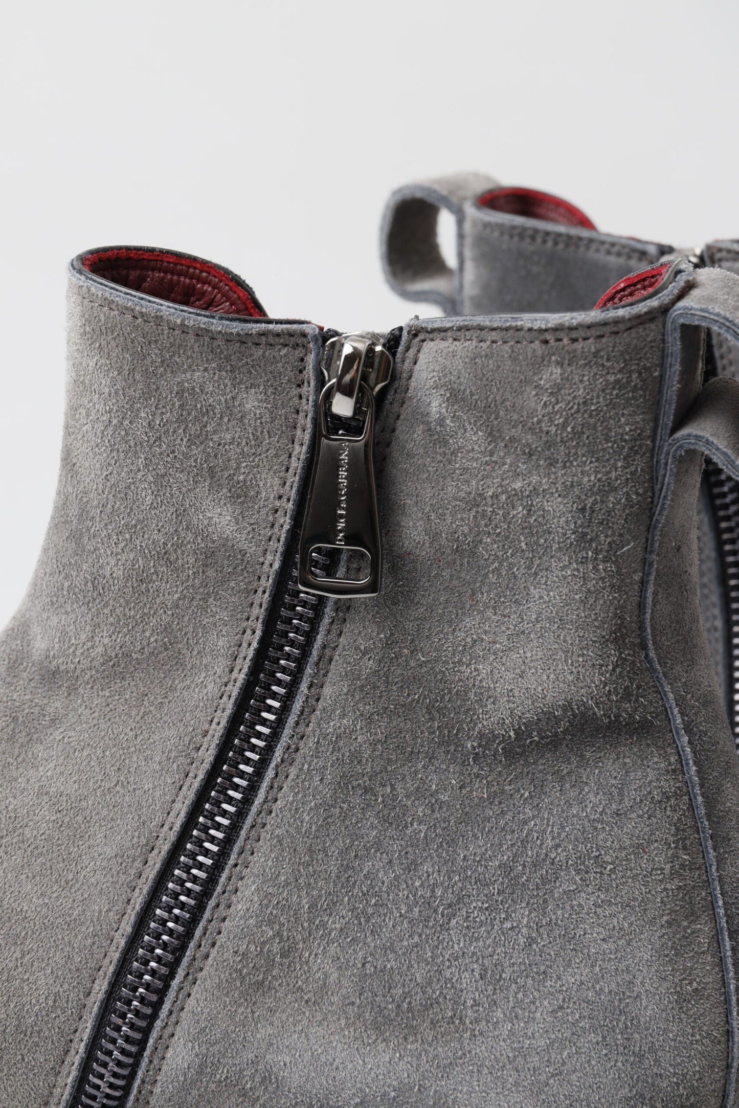 Dolce & Gabbana Gray Leather Men Ankle Boots Men's Shoes