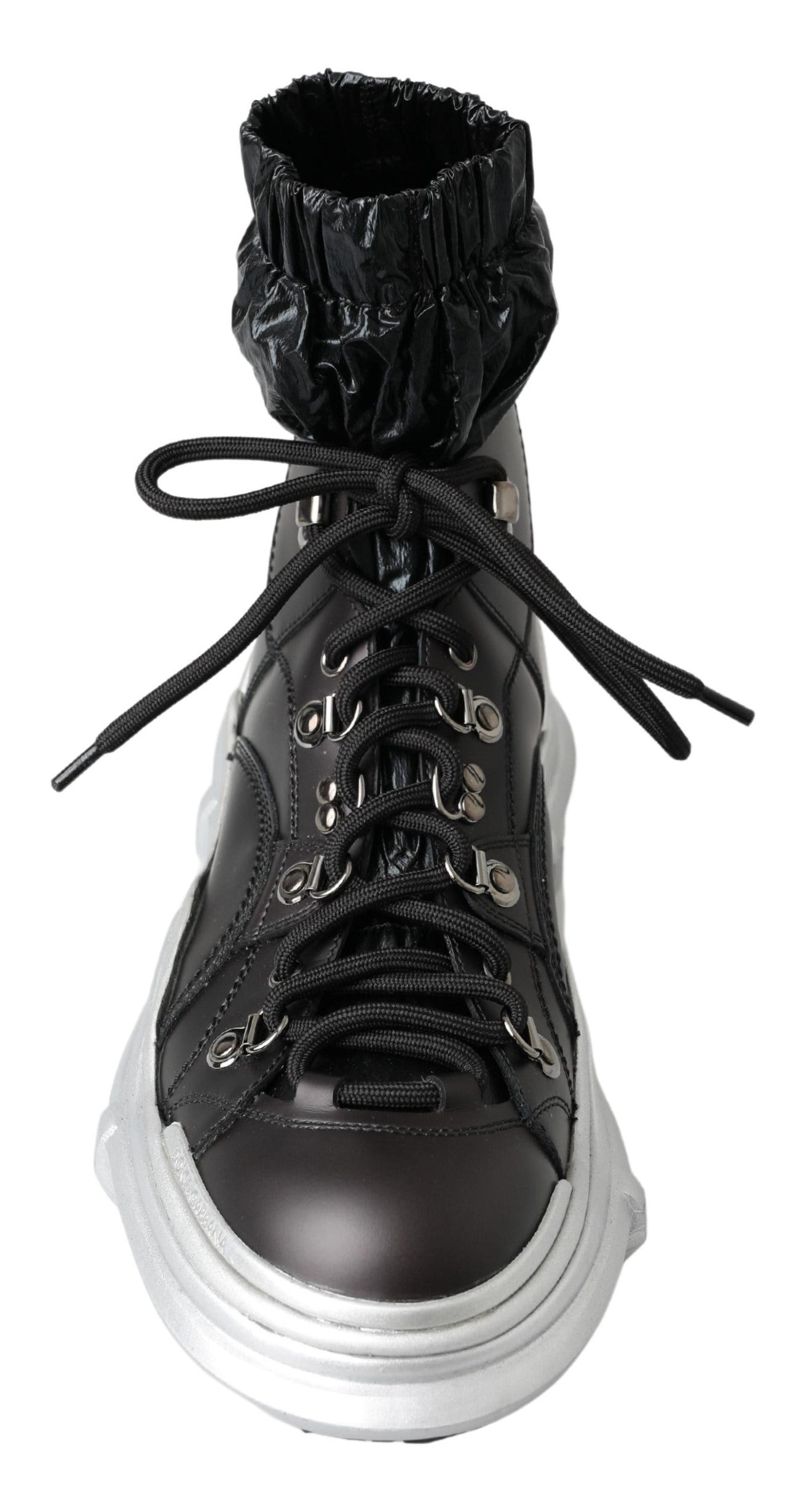 Dolce & Gabbana Black Nylon Galileo High Top Sneakers Men's Shoes