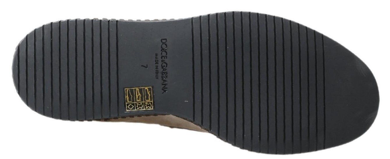 Dolce & Gabbana Ivory Suede Leather Men Espadrille Men's Shoes