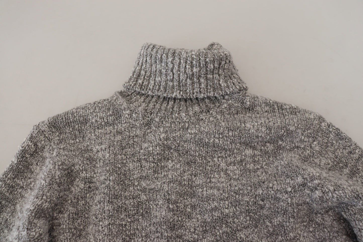 Dolce & Gabbana Gray Wool Knit Turtleneck Pullover Men's Sweater