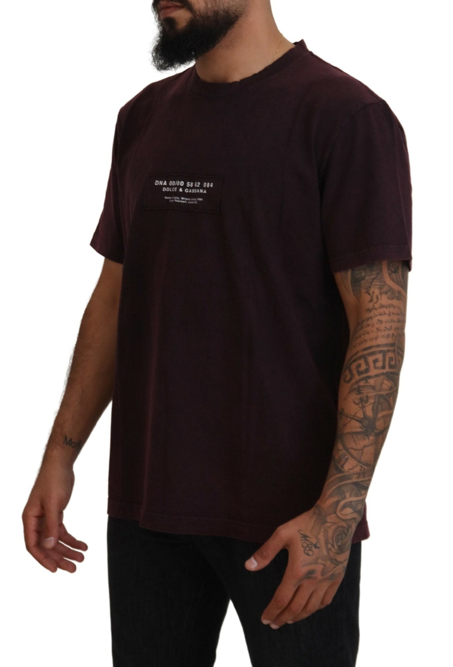 Dolce & Gabbana Bordeaux Crewneck Short Sleeve  Men's T-shirt