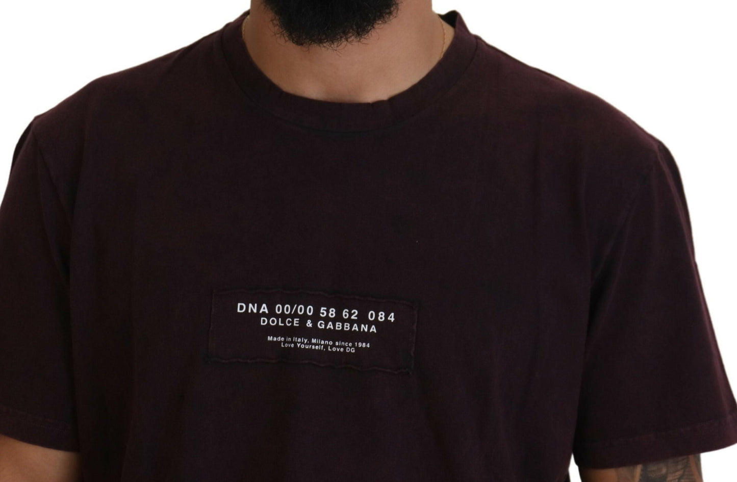 Dolce & Gabbana Bordeaux Crewneck Short Sleeve  Men's T-shirt