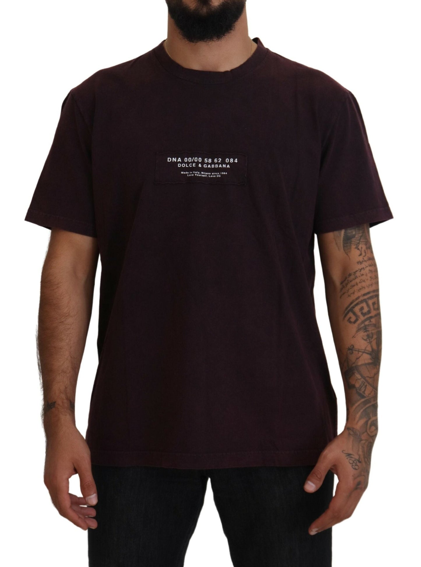 Dolce & Gabbana Bordeaux Crewneck Short Sleeve  Men's T-shirt