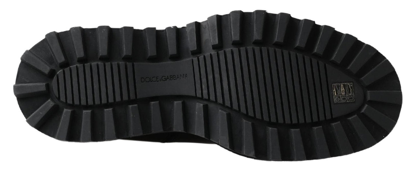 Dolce & Gabbana Black Leather Slip on Stretch Men's Boots