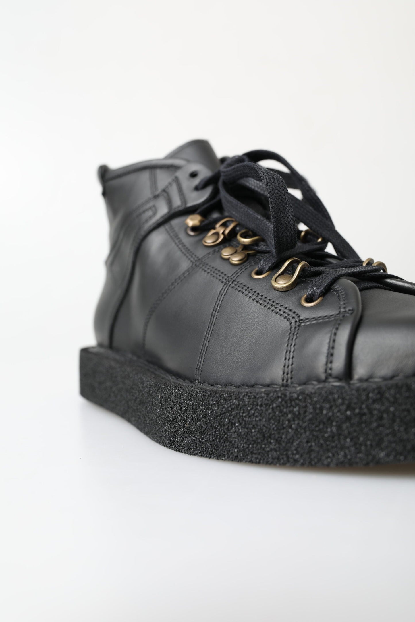 Dolce & Gabbana Black Leather Slip on Stretch Men's Boots