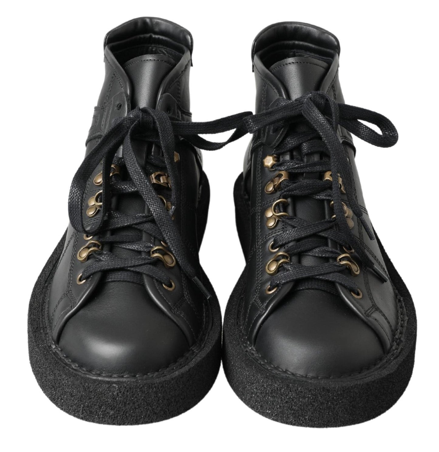 Dolce & Gabbana Black Leather Slip on Stretch Men's Boots
