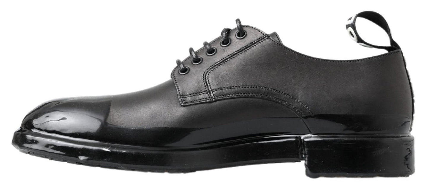 Dolce & Gabbana Black Leather Derby Dress Men's Shoes (Pre-Owned)