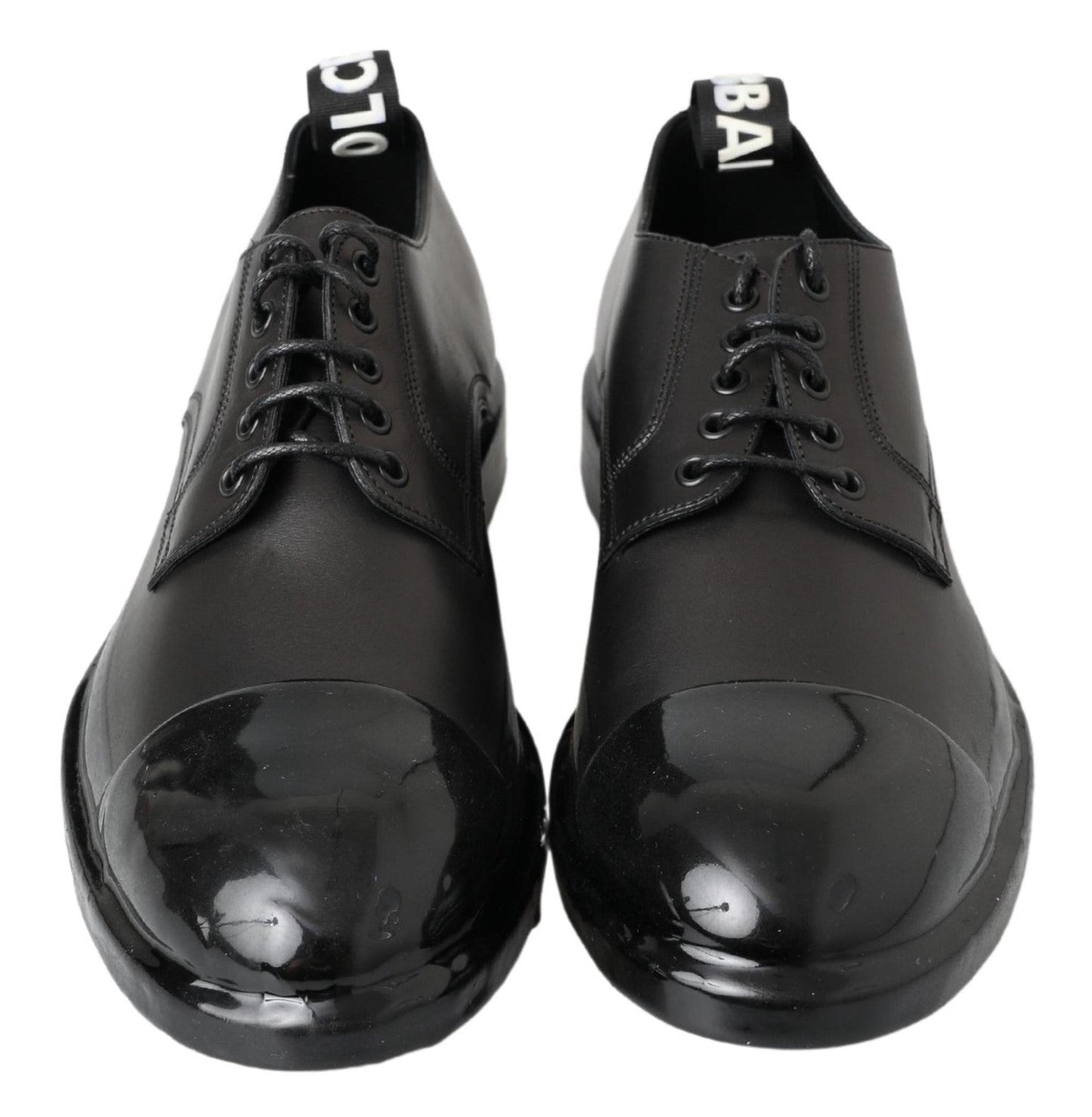 Dolce & Gabbana Black Leather Derby Dress Men's Shoes (Pre-Owned)