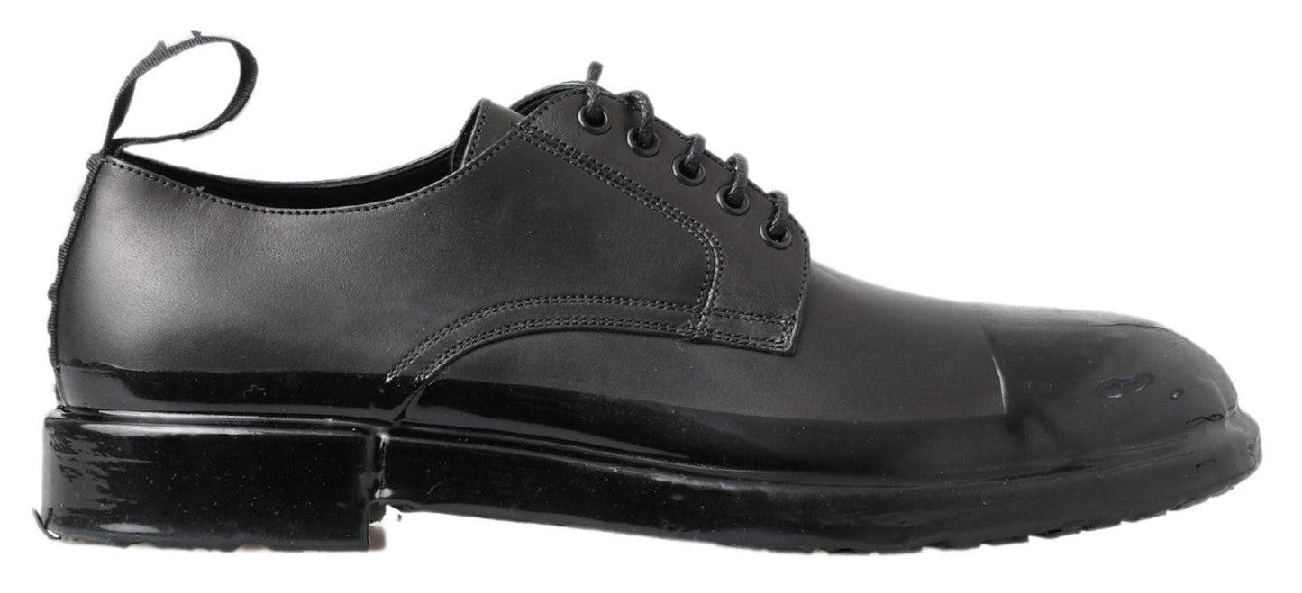 Dolce & Gabbana Black Leather Derby Dress Men's Shoes (Pre-Owned)