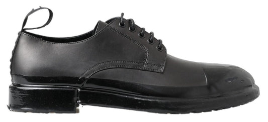 Dolce & Gabbana Black Leather Derby Dress Men's Shoes (Pre-Owned)