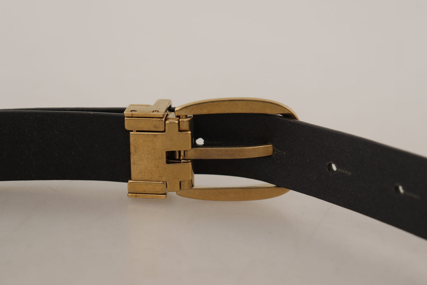 Dolce & Gabbana Brown Leather Classic Vintage Metal Buckle Men's Belt