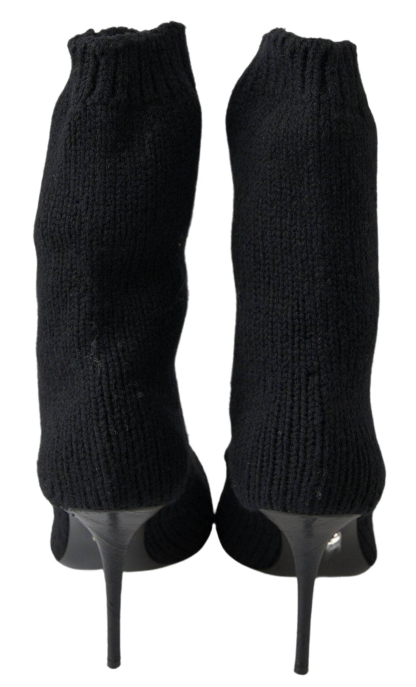 Dolce & Gabbana Black Stiletto Heel Mid Calf Women Boot Women's Shoes