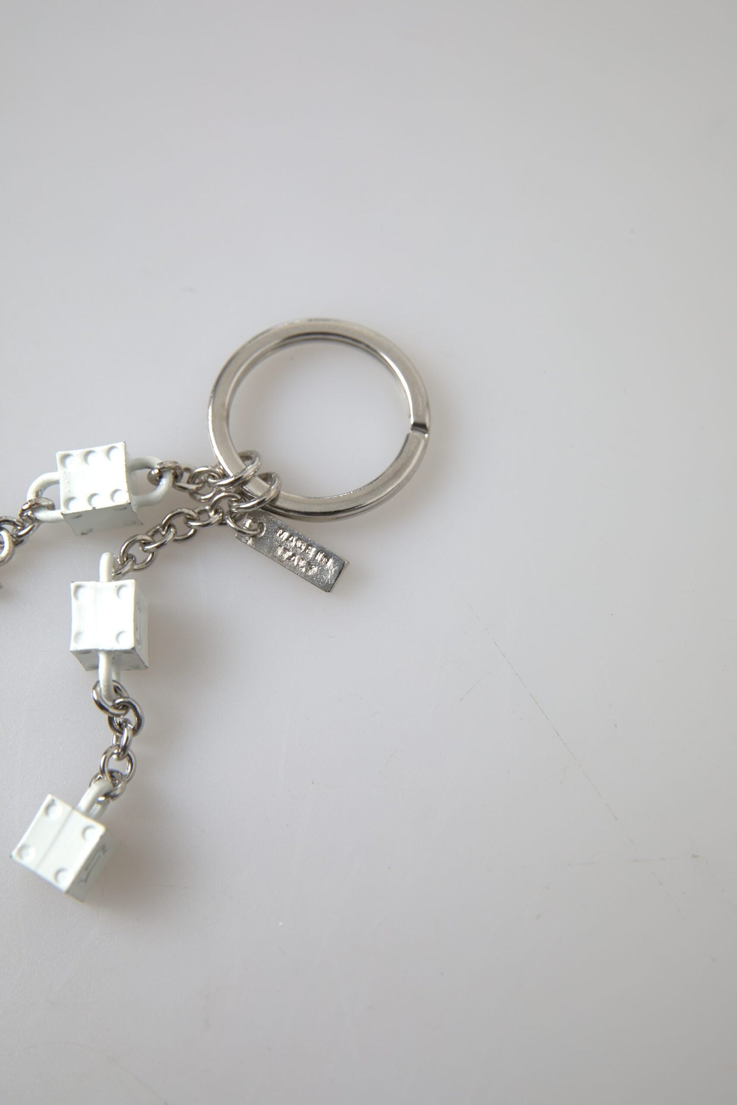 Dolce & Gabbana Silver Tone Metal DG Logo Engraved Keyring Women's Keychain