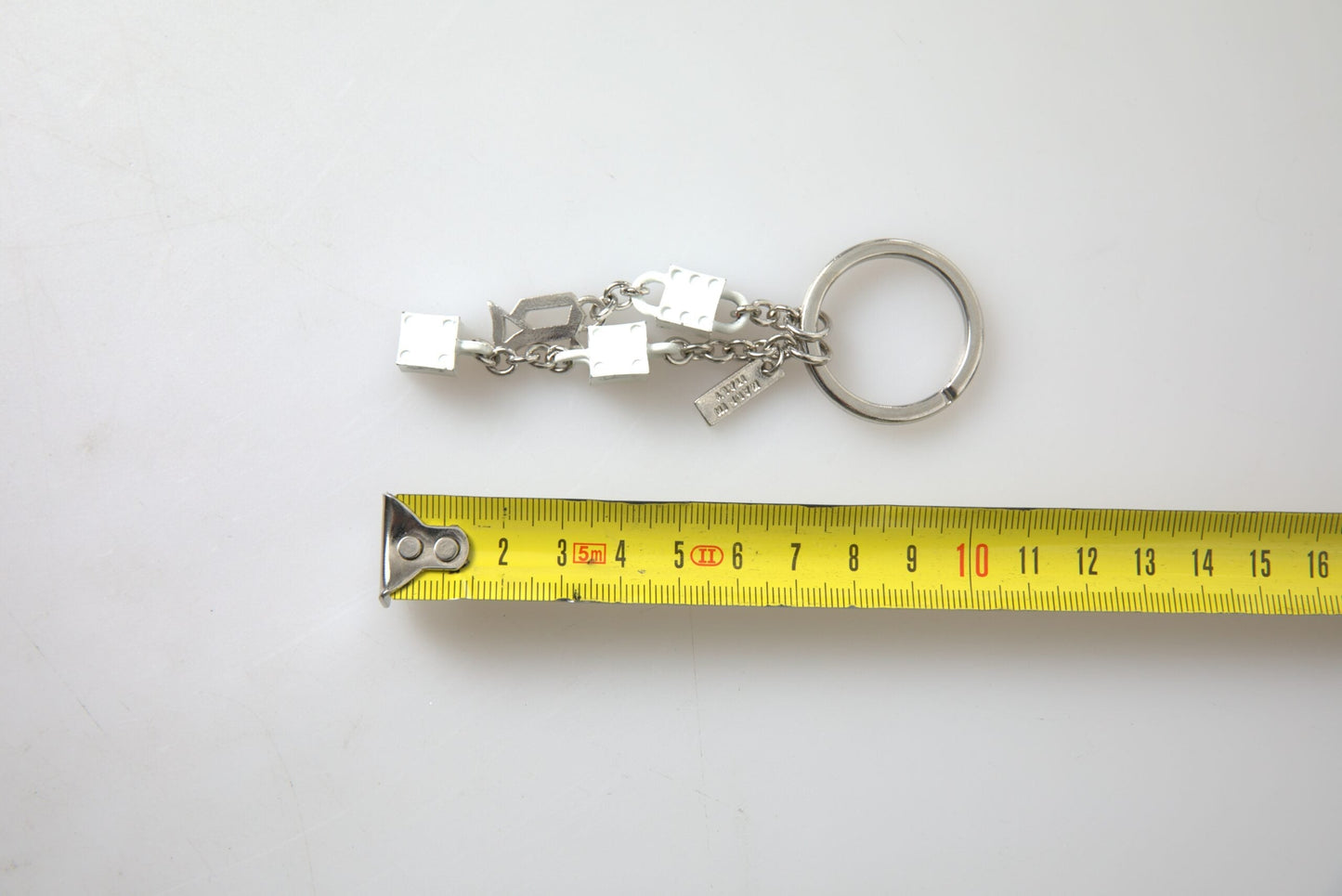 Dolce & Gabbana Silver Tone Metal DG Logo Engraved Keyring Women's Keychain